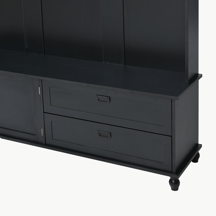 Red Barrel Studio® Hall Tree 59'' Wide with Bench and Shoe Storage